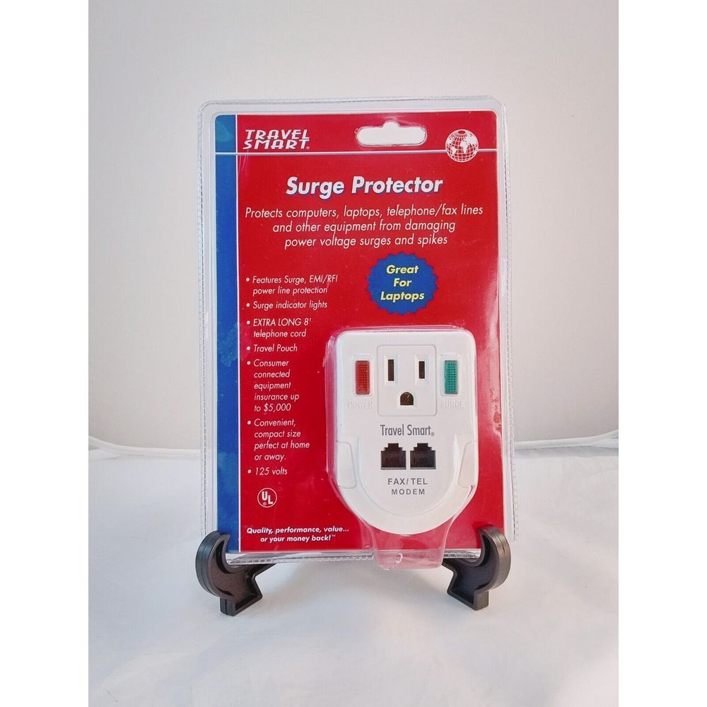 Travel Smart Surge‎ Protector - Features Surge, EMI/RFI Power Line Protection